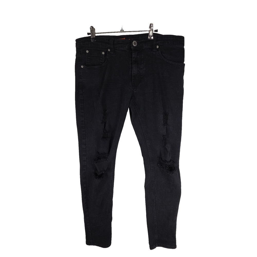 Vtg Copper Rivet Jeans Mens 36x34 Slim Fit Stretch Streetwear HipHop Distressed